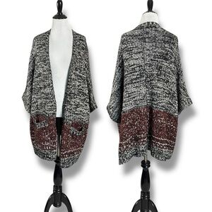 Zara Knit Bohemian Chunky Oversized Kimono Cardigan Sweater Half Sleeves Medium